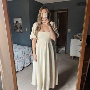 ASOS Cream Gingham Maxi Dress